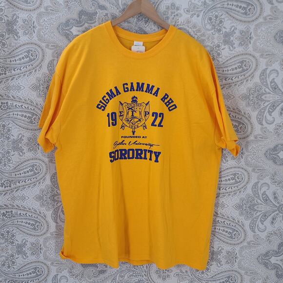 Sigma Gamma Rho women's sorority t-shirt yellow Size XXL Greek Life collegiate - Picture 2 of 9